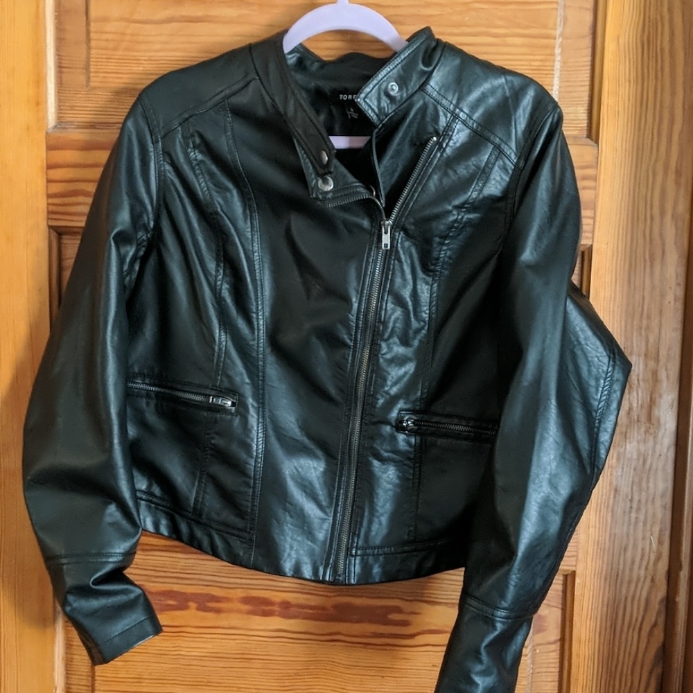 Faux leather lightweight jacket